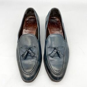 Meermin Mens UK 10.5 US 11.5 Tassel Loafers Mens Blue Leather Slip On Dress Shoe